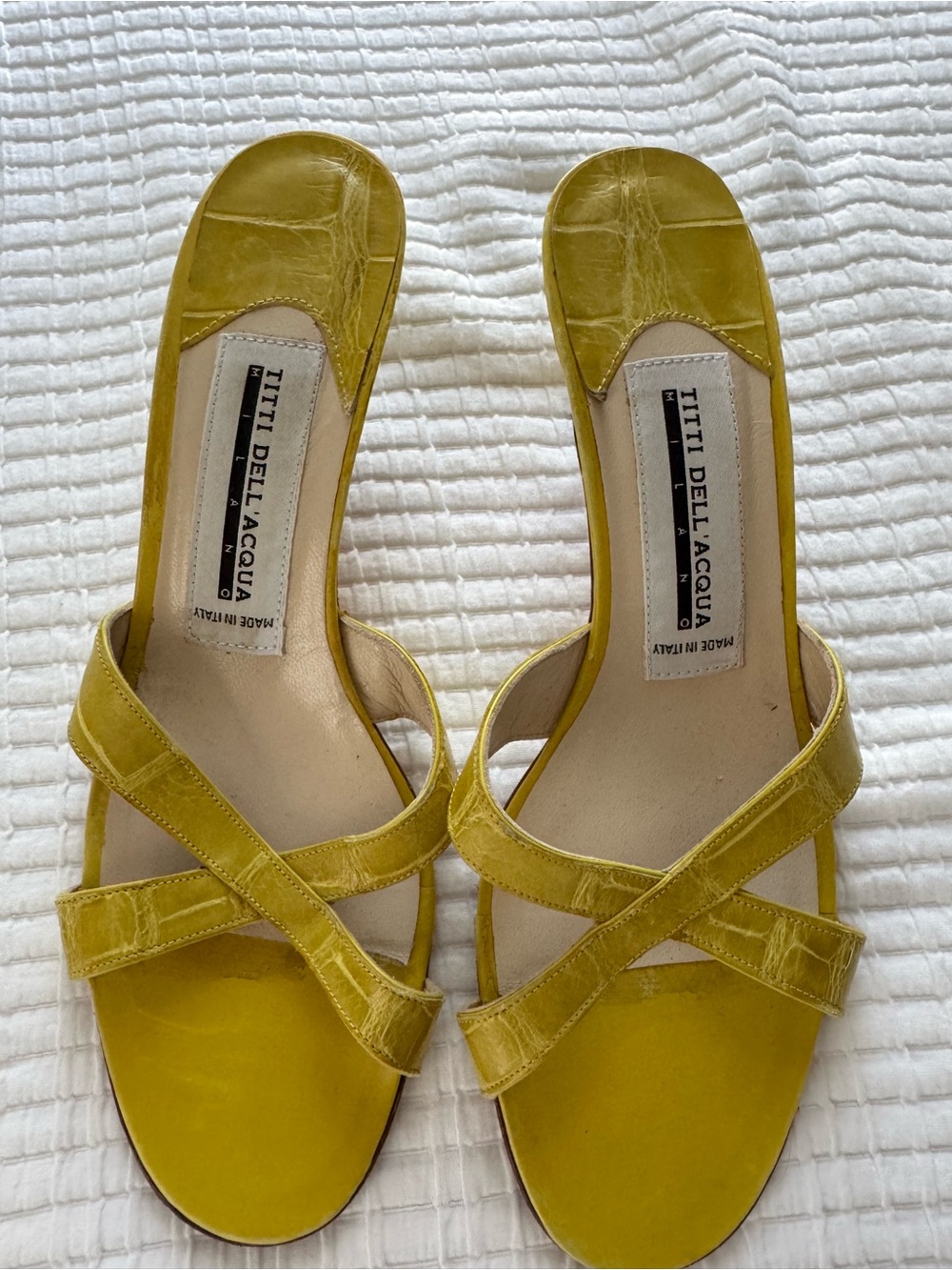 Chartreuse Alligator Sandals